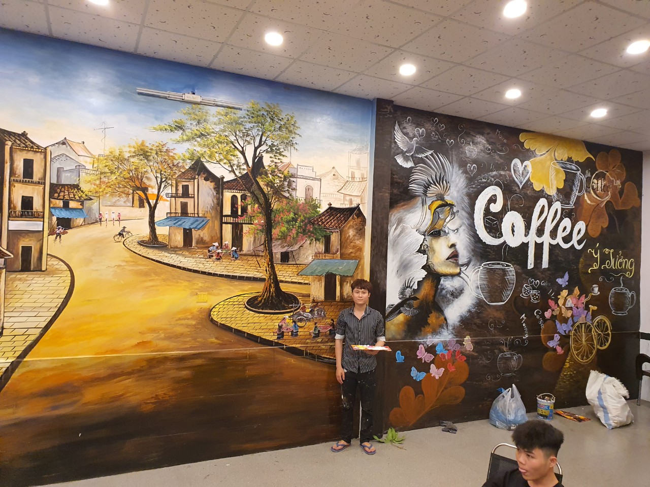 vẽ tranh tường quán cafe đồng nai (2)